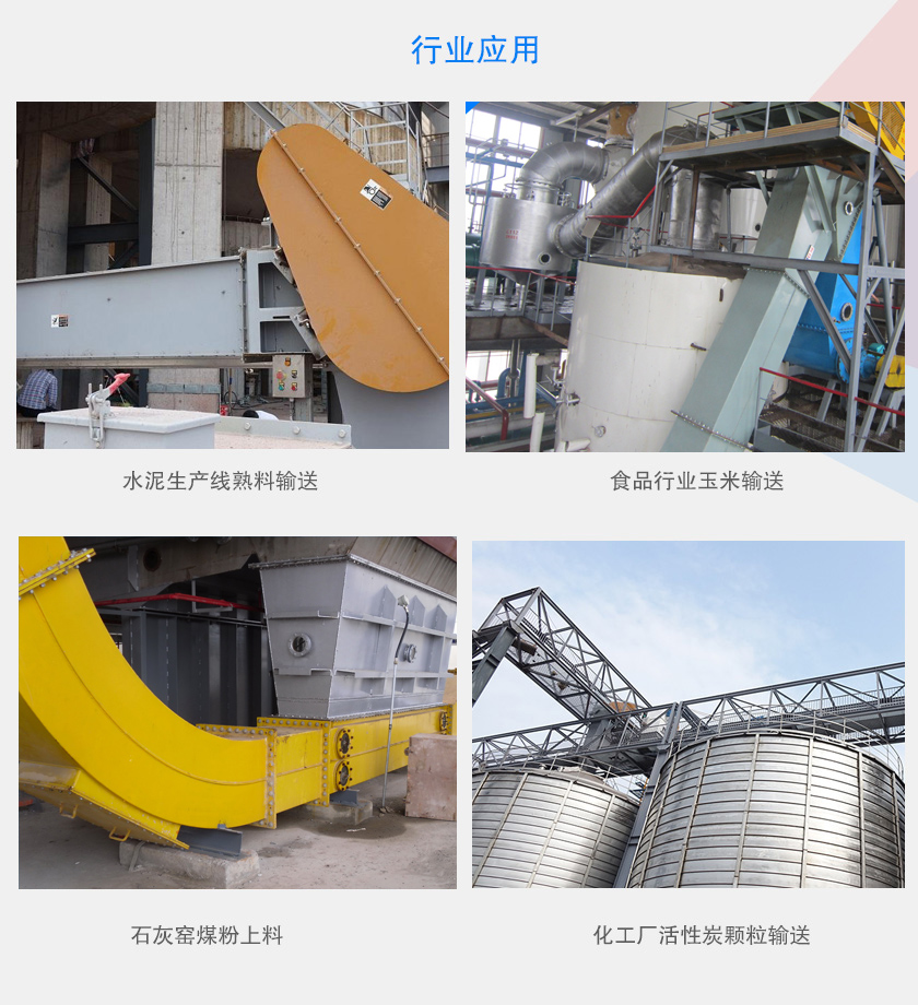 可以水平、傾斜或垂直布置，主要用于水泥、食品、化工、煤炭等行業(yè)
