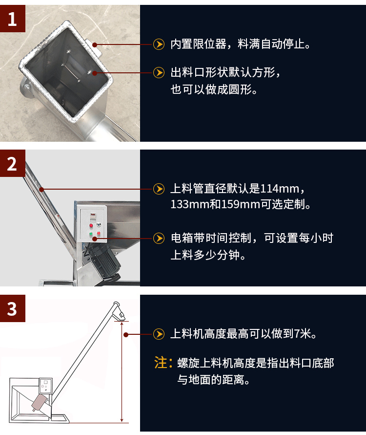 不銹鋼螺旋輸送機(jī)自動上料，可定制管徑，高度可做到7米